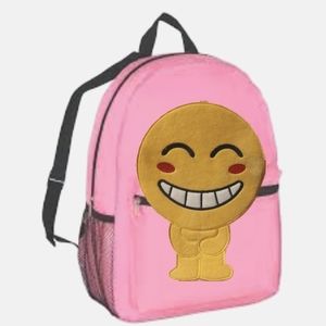 Bookbag Emoji Cool Smile Girls Kids School Backpack - Pink EUC